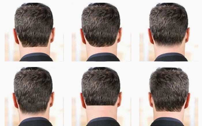 Cut the back of long hair in a U-shape, V-shape or a straight line