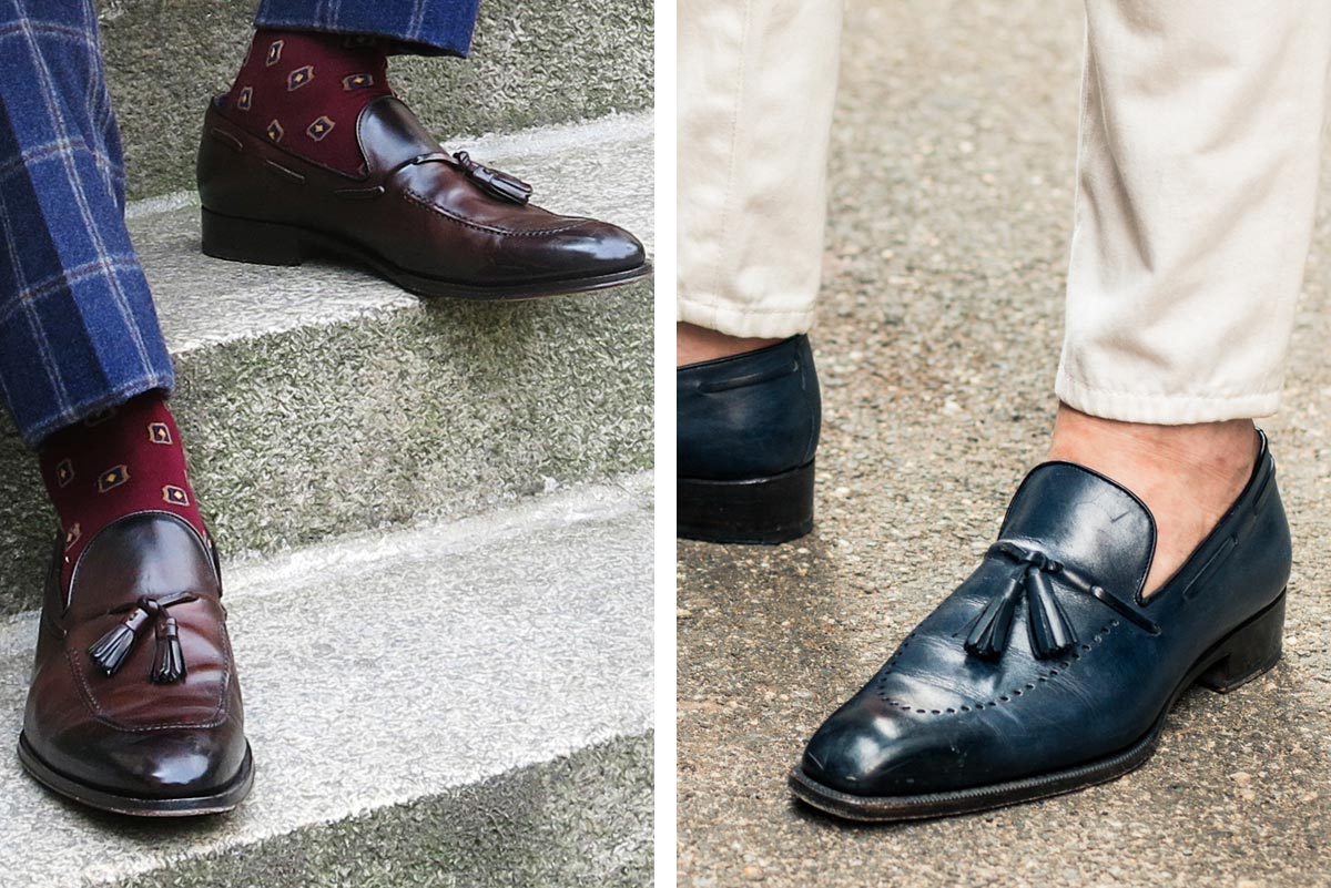 socks with tassel loafers