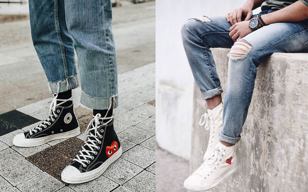 converse lace around ankle