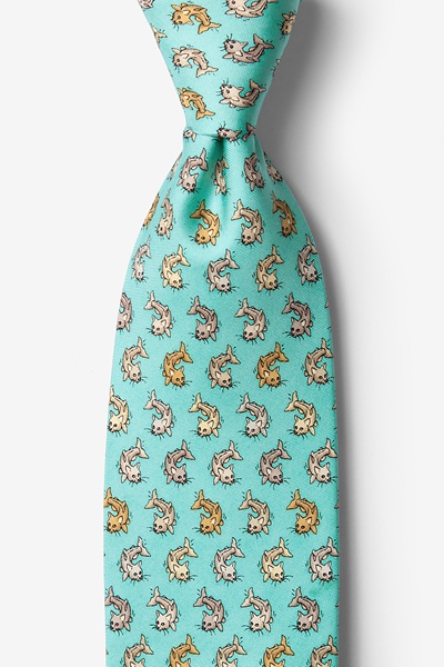 Aqua Silk Catfish Tie