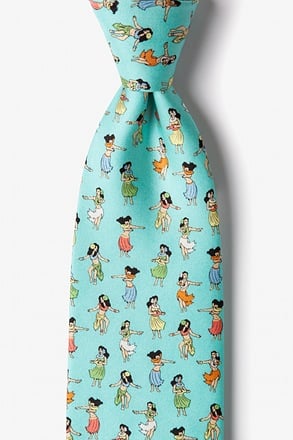 Hula Happening Aqua Tie