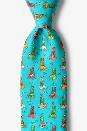 Sea Lion Siesta Aqua Tie