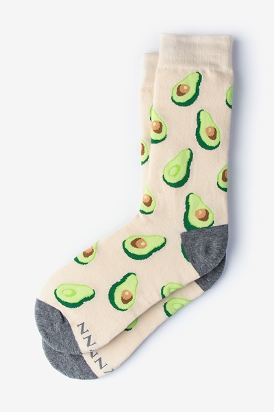 Avocado Beige Women's Socks | Fun Food Novelty Socks | Ties.com