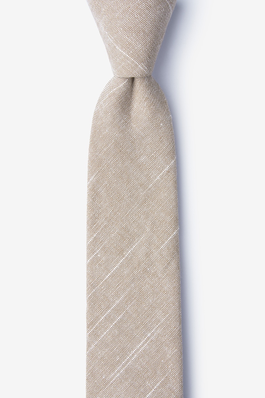 Beige Cotton Wortham Skinny Tie | Ties.com
