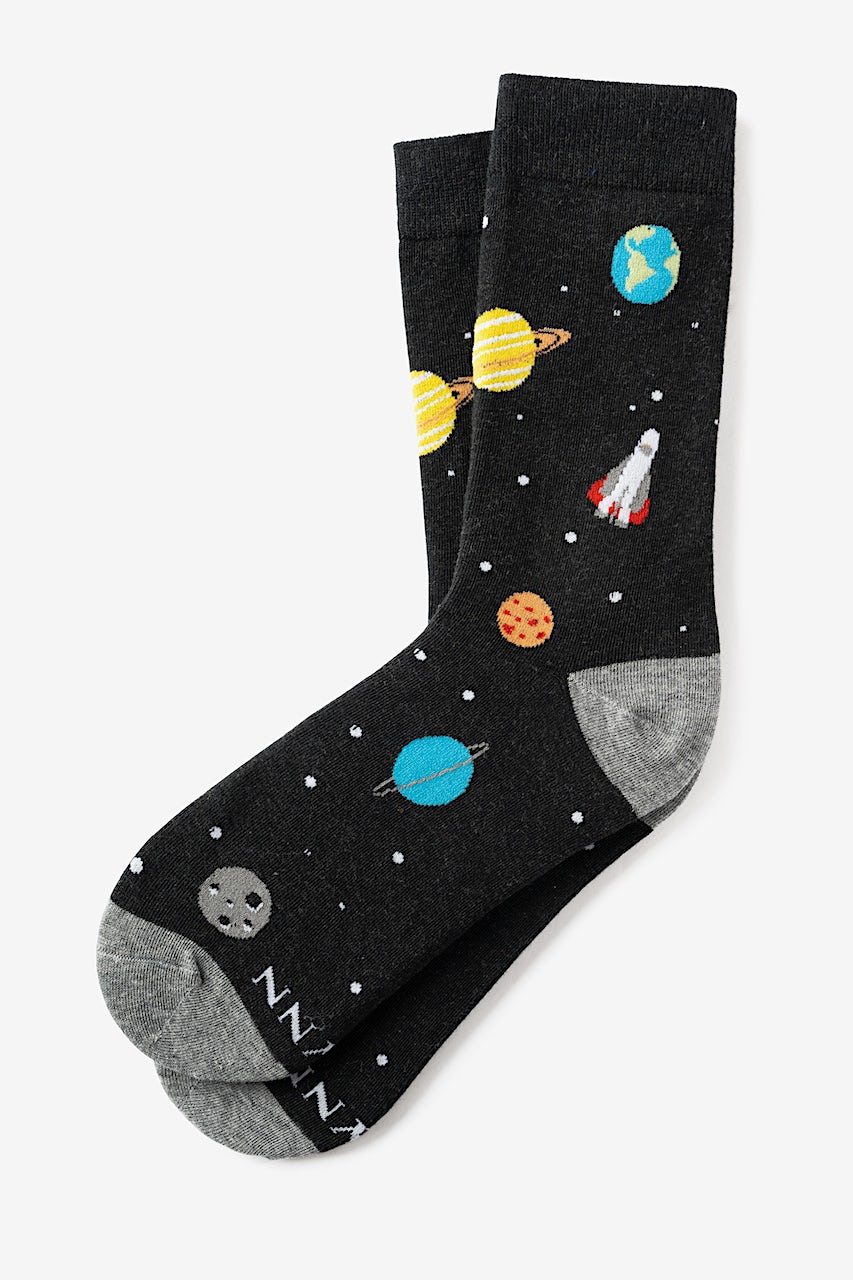 Black Carded Cotton I Need My Space His & Hers Socks | Ties.com