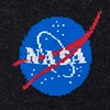 Black Carded Cotton Nasa Meatball Logo Sock