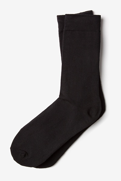 Cotton Solid Black Sock | Ties.com