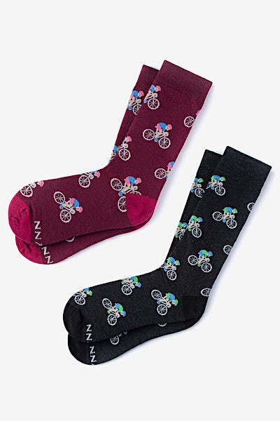 Black Carded Cotton Spin Cycle His & Hers Socks | Ties.com