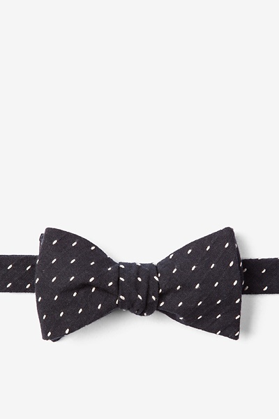 Black Cotton Dash Butterfly Self Tie Bow Tie | Ties.com