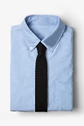 Contrasting Tip Black Knit Skinny Tie Photo (4)