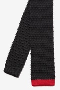 Contrasting Tip Black Knit Skinny Tie Photo (1)