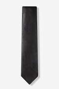 Black Stafford Faux Leather Skinny Tie Photo (0)