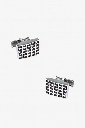 Bejeweled Boxed Rectangle Black Cufflinks