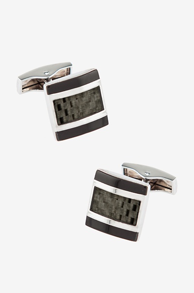 Black Metal Modern Classic Square Cufflinks | Ties.com