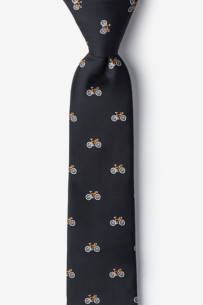 Black Microfiber Bicycles Skinny Tie | Ties.com