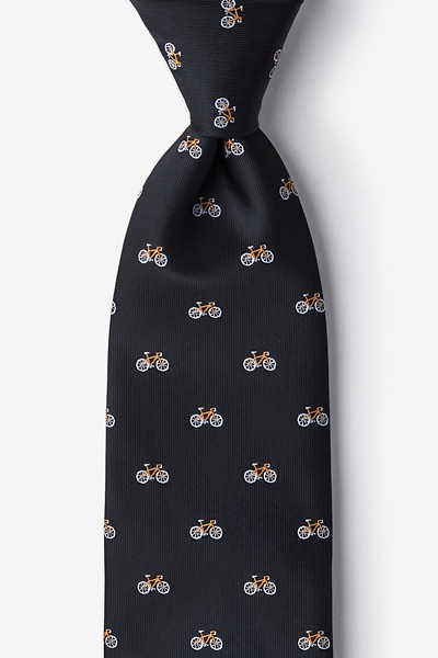 Black Microfiber Bicycles Tie | Ties.com