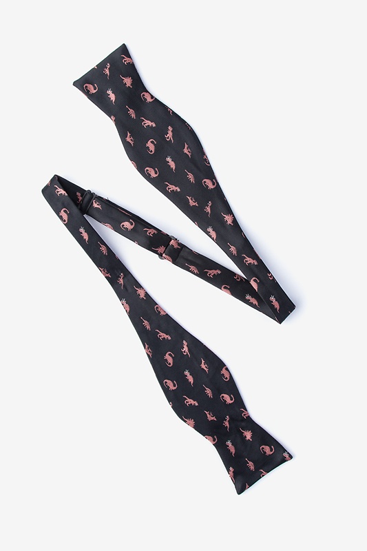 coral and black bow tie