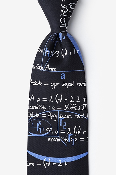 Black Microfiber Geometry Tie