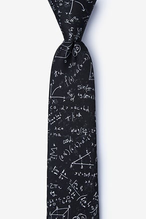 Math Equations Black Skinny Tie
