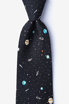 Outer Space Black Extra Long Tie