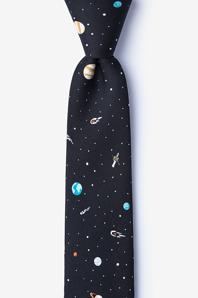 Black Microfiber Outer Space Skinny Tie | Ties.com