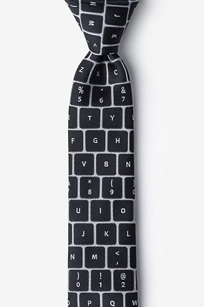 QWERTY Keyboard 2.0 Black Skinny Tie