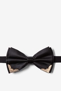 Metal-Tipped Black Pre-Tied Bow Tie Photo (0)