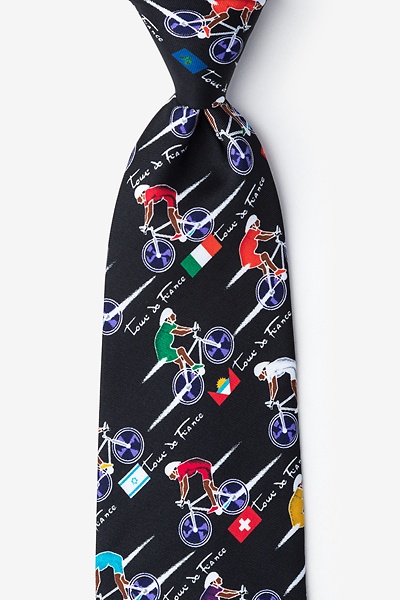 Black Polyester Tour de France Tie | Ties.com