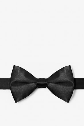 XL Basic Black Pre-Tied Bow Tie