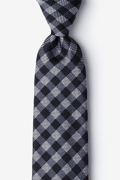 Black Wool Hanover Check Tie | Ties.com