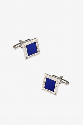 Shimmering Flashy Square Blue Cufflinks