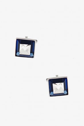 Square Peaks Blue Cufflinks