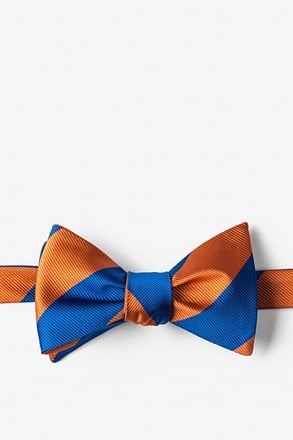 _Blue & Orange Stripe Self-Tie Bow Tie_