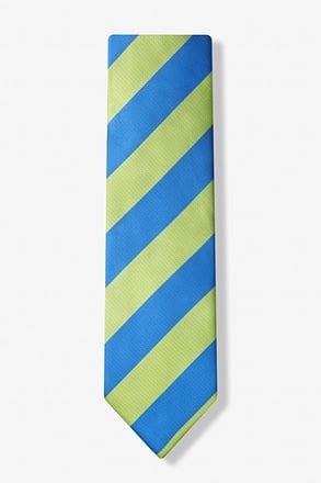 _Blue and Lime Stripe Extra Long Tie_