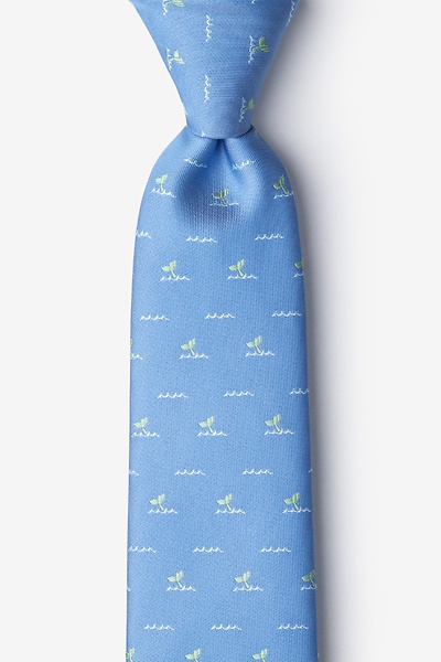 Blue Microfiber Whale Tails Tie | Ties.com