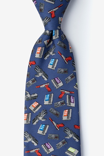 Blue Polyester I Love Video Games Tie | Ties.com