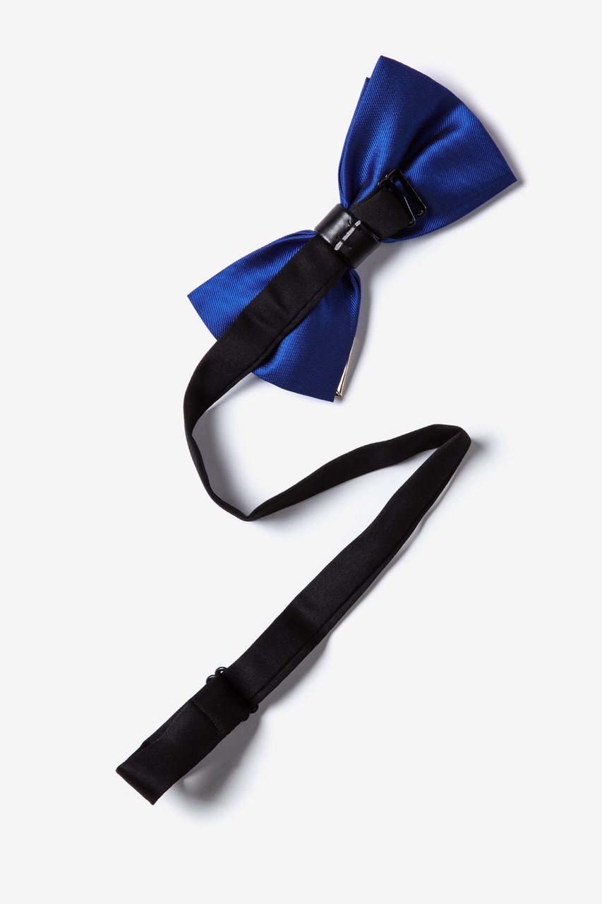Blue Polyester Metal-Tipped Blue Pre-Tied Bow Tie | Ties.com