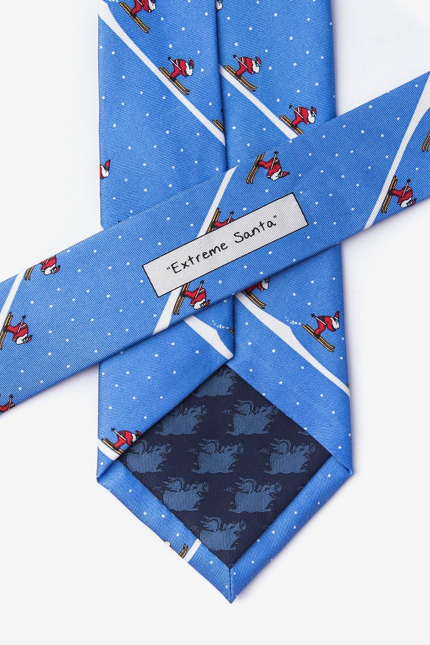 Blue Extreme Santa Tie | Skiing Santa Christmas Necktie | Ties.com