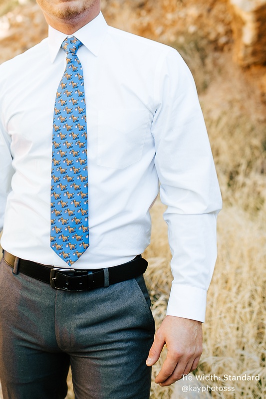 In Dog We Trust Blue Extra Long Tie 