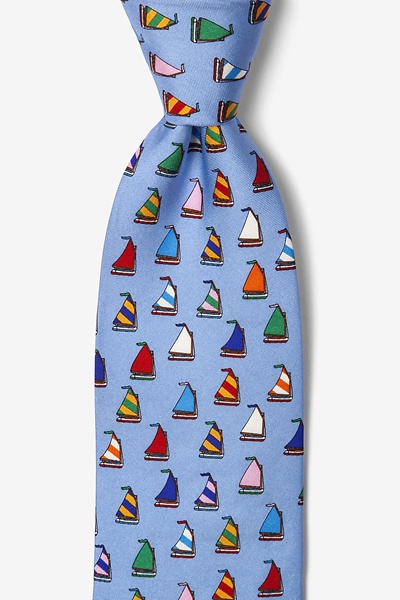 Rainbow Boats Blue Silk Tie | Nautical Neckties | Ties.com