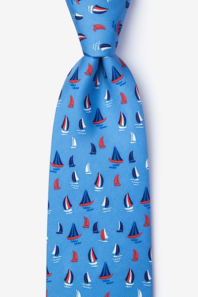Blue Smooth Sailing Tie | Sailboat Tie | Ties.com