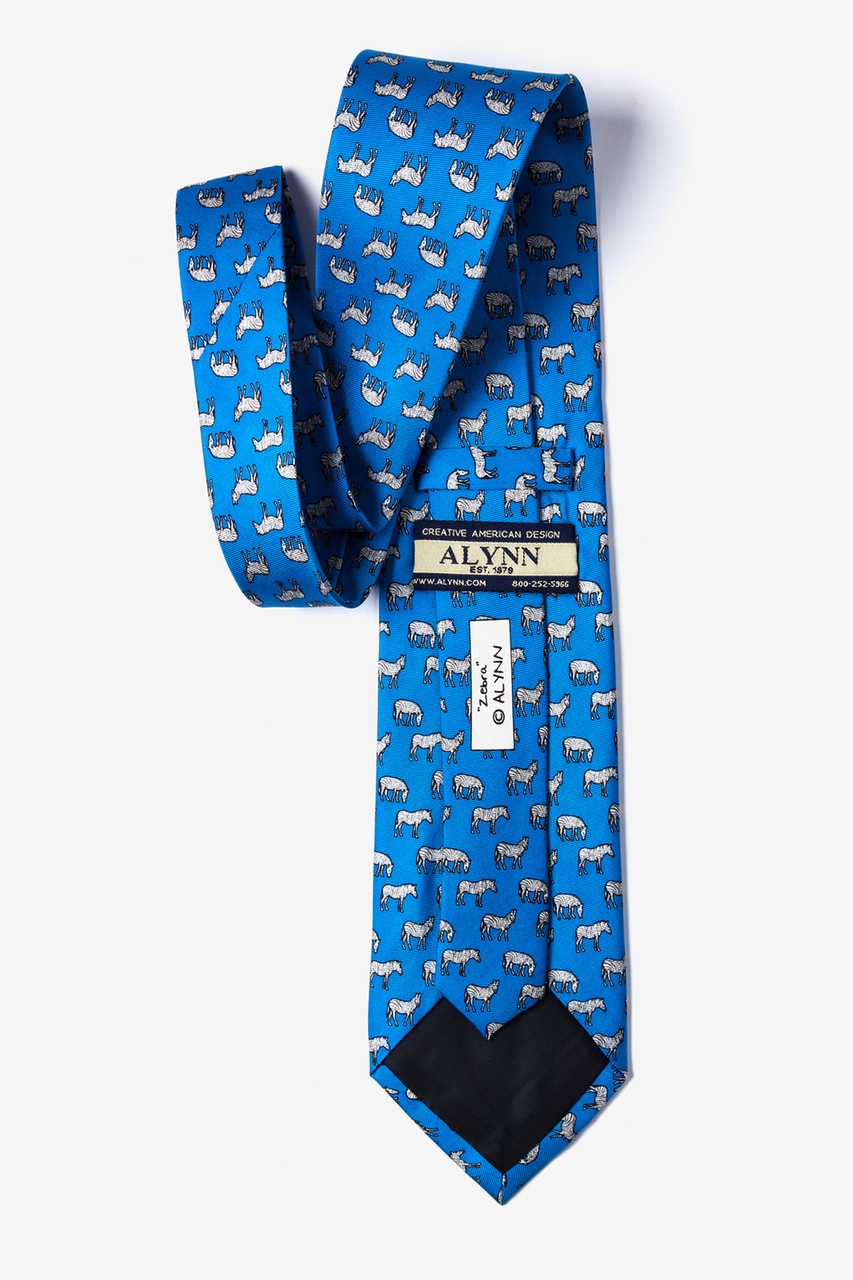 Zebra Blue Silk Tie | Animal Neckties | Ties.com