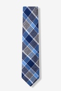 William Plaid Blue Skinny Tie Photo (0)