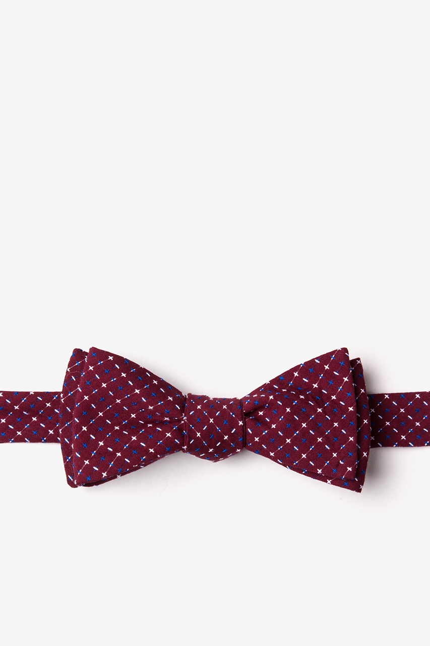 Burgundy Cotton Ashland Skinny Bow Tie | Ties.com