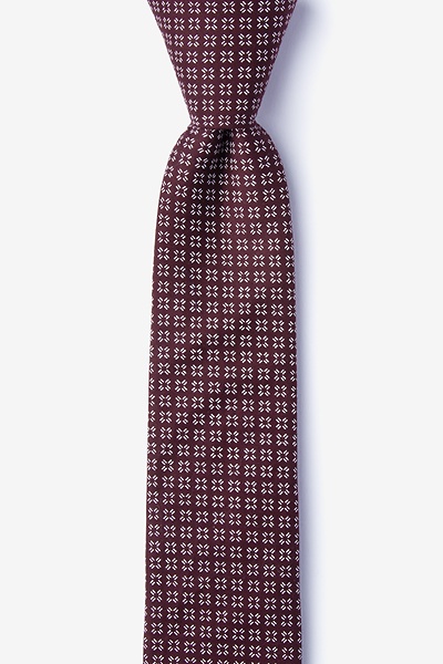 Burgundy Cotton Fayette Skinny Tie | Ties.com