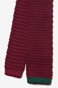 Contrasting Tip Burgundy Knit Skinny Tie Photo (1)