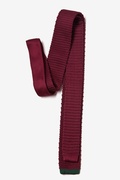 Contrasting Tip Burgundy Knit Skinny Tie Photo (2)