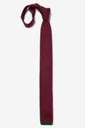 Contrasting Tip Burgundy Knit Skinny Tie Photo (3)