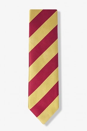 _Burgundy and Gold Stripe Extra Long Tie_