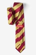 Burgundy and Gold Stripe Extra Long Tie Photo (1)